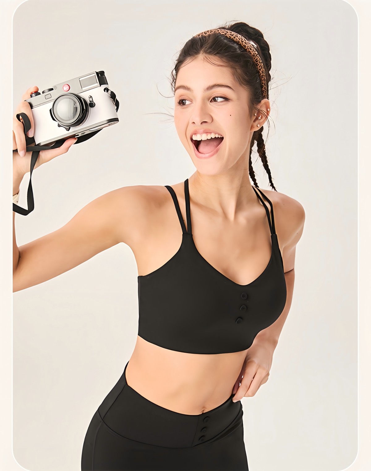 Triple Button Sports Bra